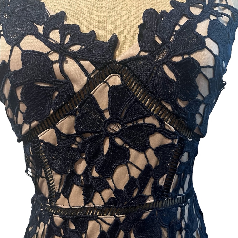 love...ady Navy Floral Lace Midi Dress - Picture 4 of 5